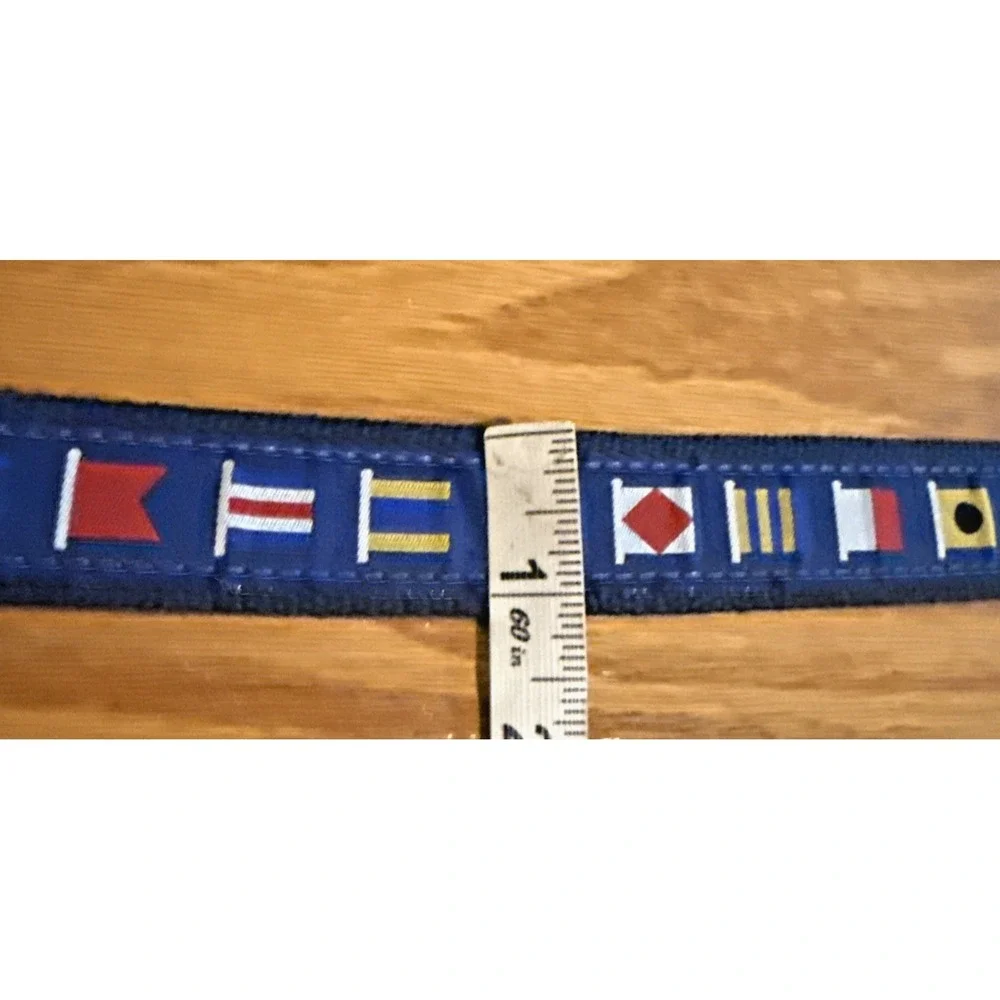 Zep Pro Nautical Design Flag Mens Belt 32 Solid Brass buckle USA Made Preppy